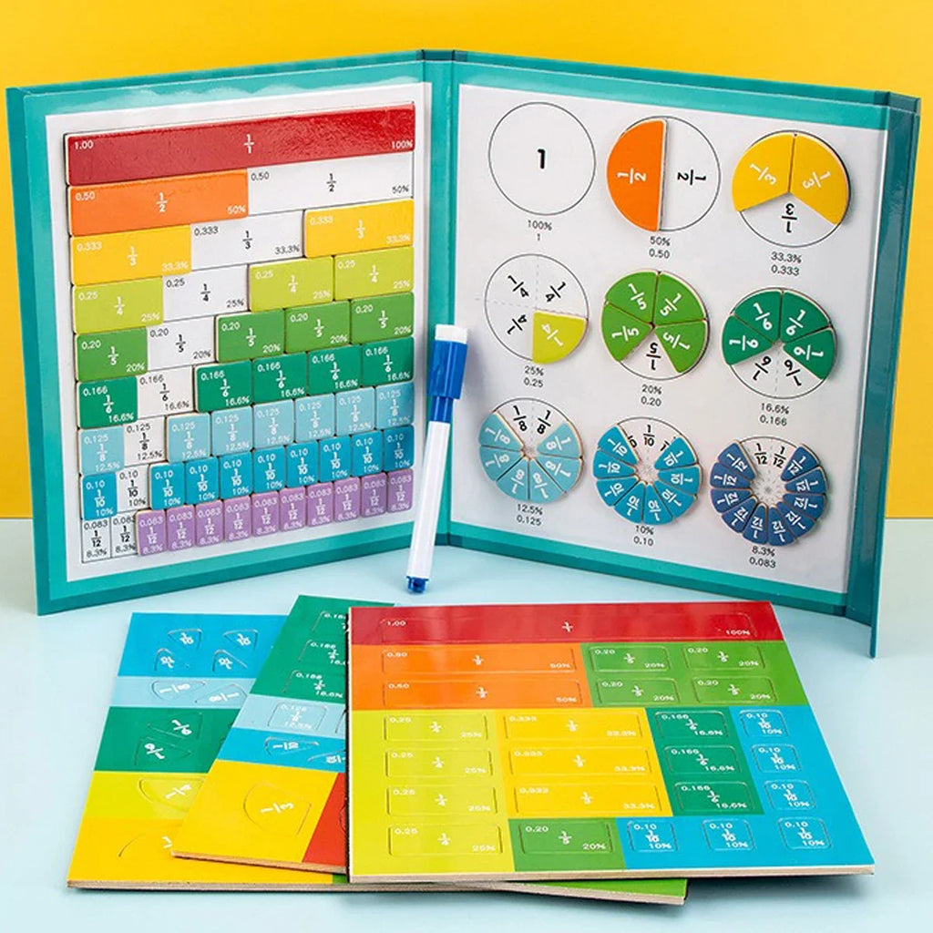 Children's Educational Early Education Toys Kawaii Magnetic Fraction Disk Assisted Cognitive Arithmetic Learning Education Toys