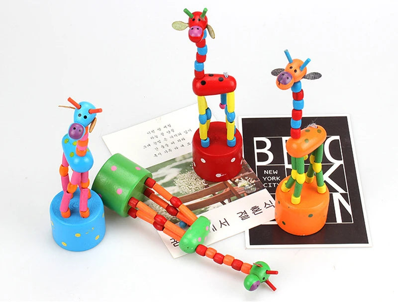 Montessori Toys Educational Wooden Toys for Children Early Learning Exercise Baby Fingers Flexible Materials Giraffe Toy Gifts