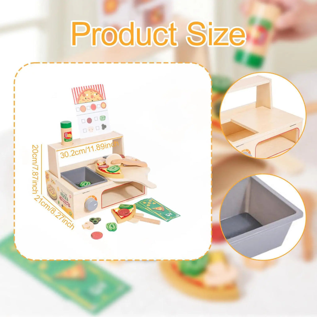 Wooden Pizza Toy Pretend Play Toys for Holidays Parties Parent Child Games