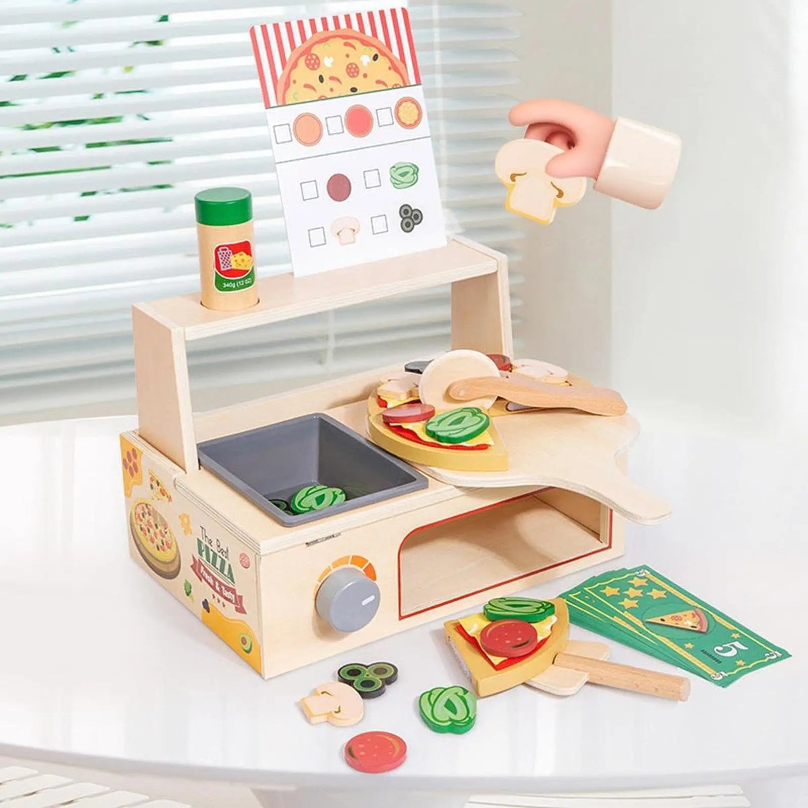 Wooden Pizza Toy Pretend Play Toys for Holidays Parties Parent Child Games