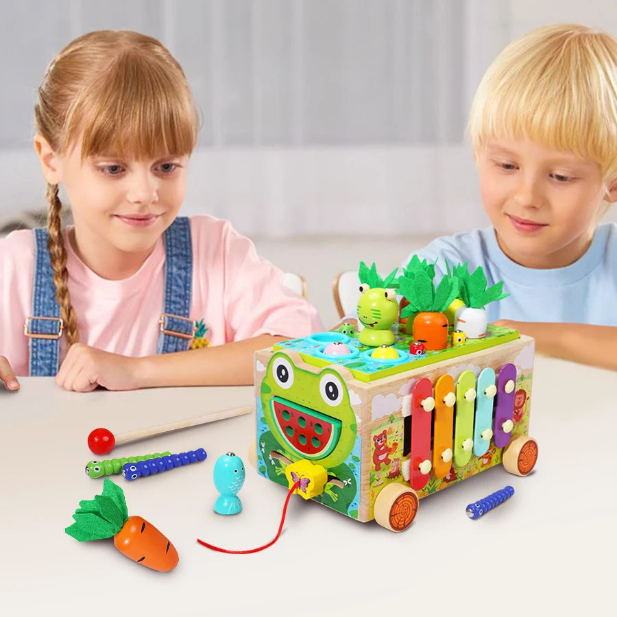 Wooden Educational Toys for Children Montessori Toys Carrot Shape Assortment Matching Games Intellectual Puzzles Baby Gifts