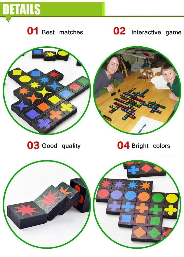 Hot Children's Educational Toys Qwirkle Wooden Chess Parent-child Interactive Games Kids Adult Hobbies Gifts Learning Toys Play