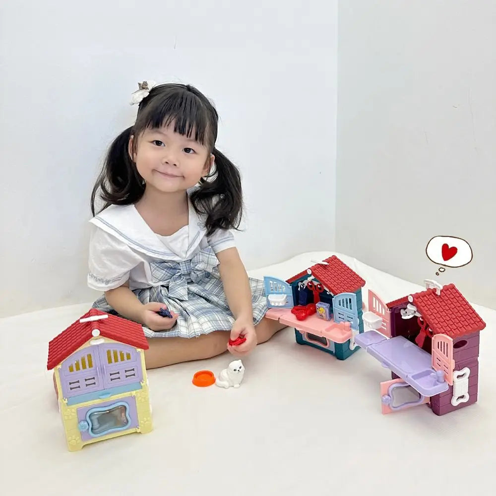 Children's Toys Puppy Cat Scene Playing Toys Merchant Interactive Play House Cute Supermarket Pretend Toys New Year's Day