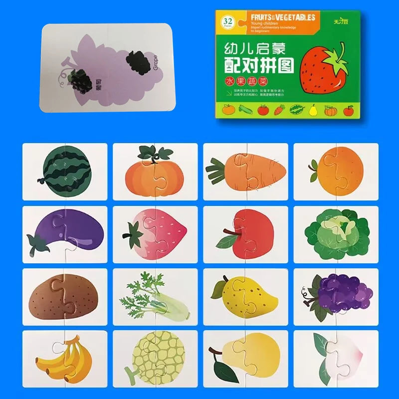 Montessori Cards Educational Toys for Children Learning Educational Puzzles Develop Cognitive Games for Babies Kids Baby Novel