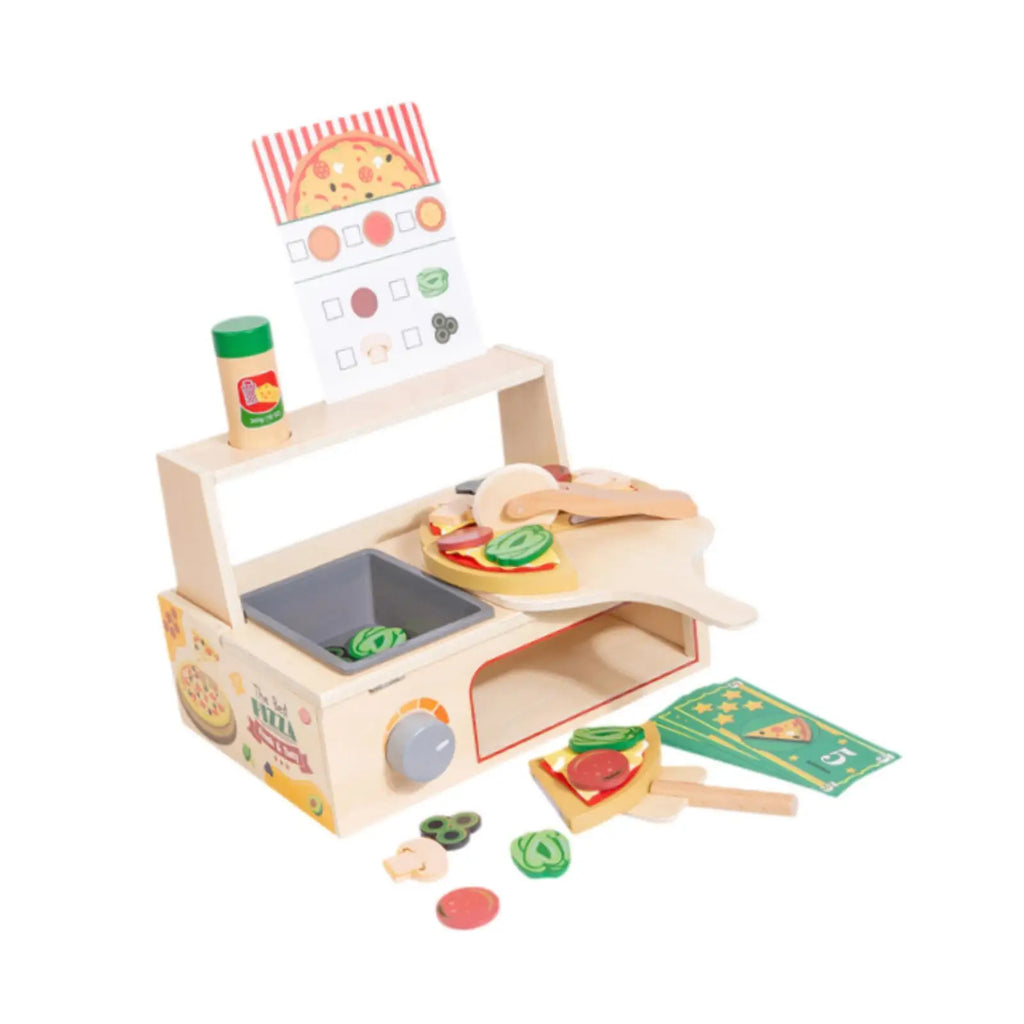 Wooden Pizza Toy Pretend Play Toys for Holidays Parties Parent Child Games