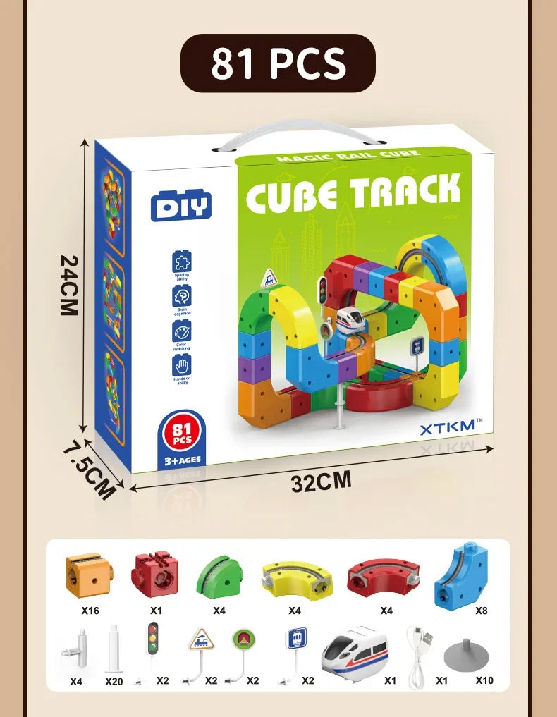 Educational Toys  Latest Assembly Magic Track Train Set Children'S Toys Non-Remote Control Rail Car Gift Box