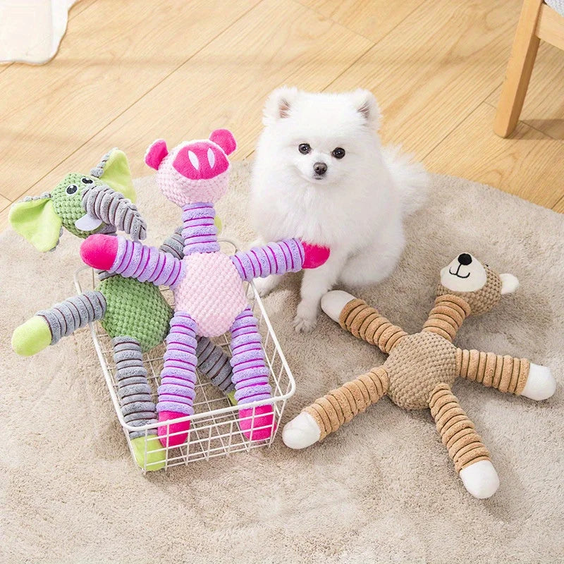 Plush Dog Toy, Cute Stuffed Animal Toy for Small Medium Dogs, Teething Chew Toy for Puppy, Interactive Playmate, Reduces Anxiety