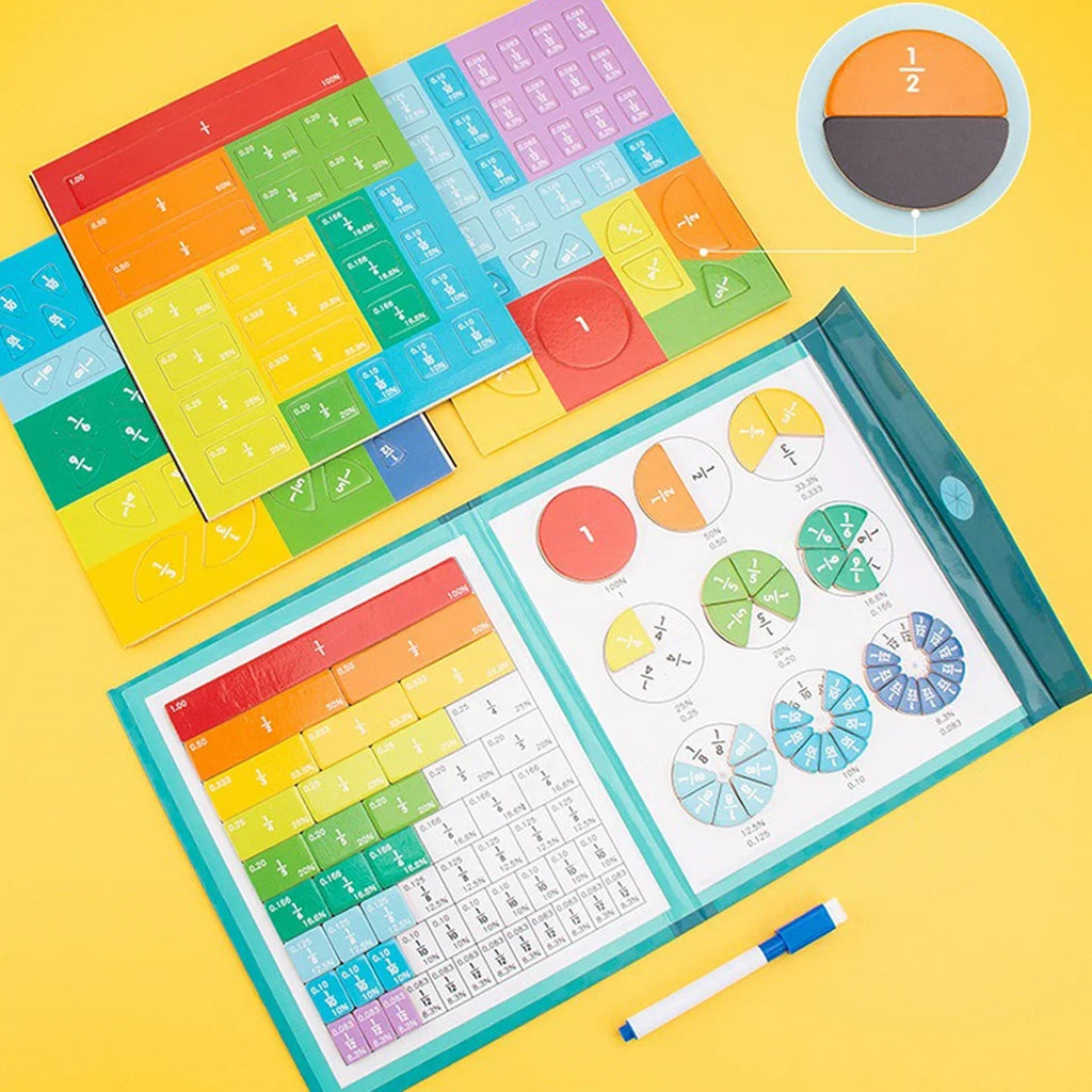 Children's Educational Early Education Toys Kawaii Magnetic Fraction Disk Assisted Cognitive Arithmetic Learning Education Toys